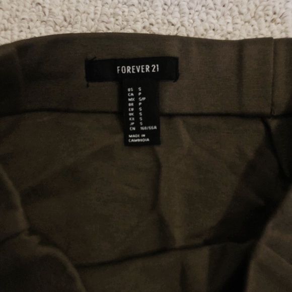 FOREVER 21 Olive Green Side-Slit Skirt, Size S - Picture 5 of 6